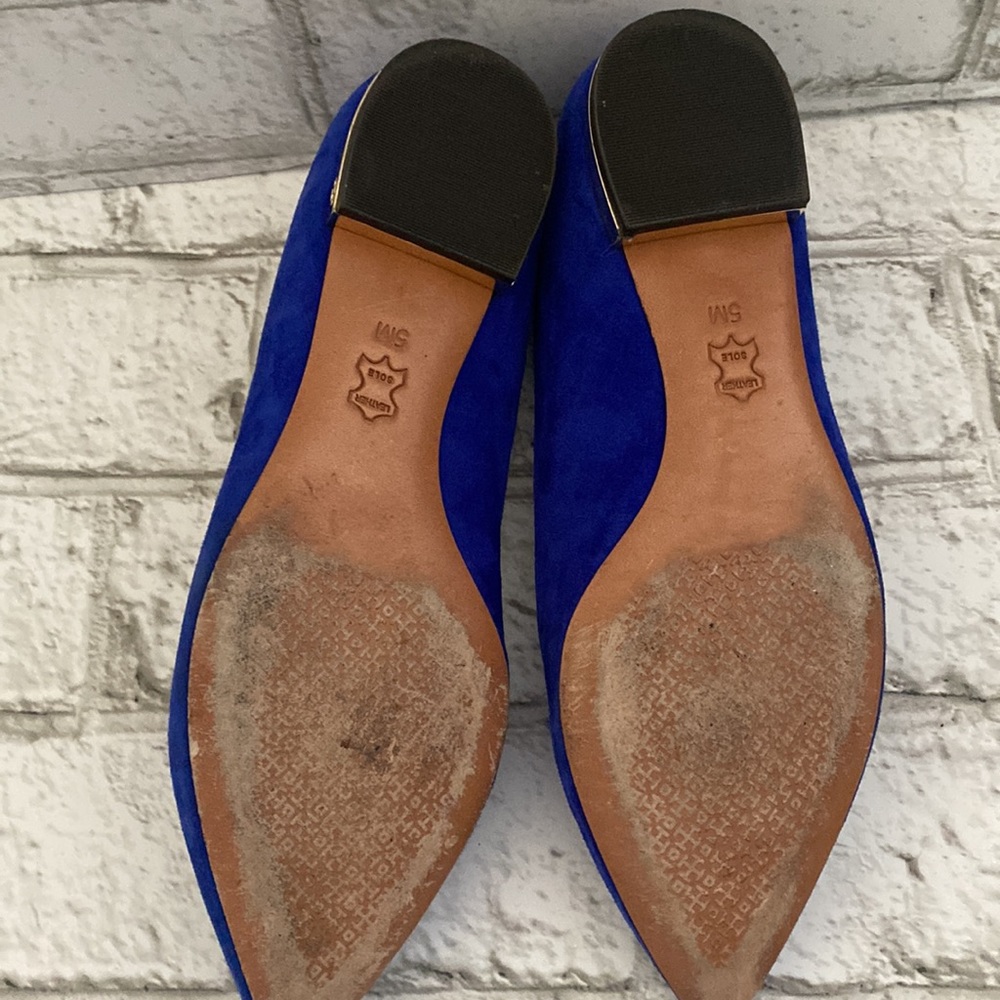 Tory Burch Connely Smoking Slipper Blue Suede Flats size 5 EUC - Picture 5 of 5